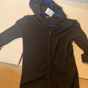 NWT & Vintage Mandee Black Hooded Cardigan